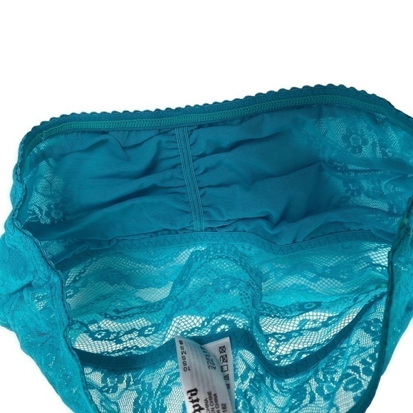 b.tempt'd by Wacoal Peacock Blue Lace Kiss Bandeau‎ Strapless Bra Women's XS NEW - Picture 5 of 10